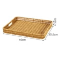 thumbnail image 7 of Joernso Storage Basket with Handle Manual Braided Faux Rattan Rectangle Shape Hollow Drainage Party Picnic Fruit Snacks Bread Serving Tray Coffee Table Organizer, 7 of 7