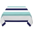 thumbnail image 3 of Square Table Cloth, Horizontal Large Blue Striped Tablecloth Washable Dinng Table Covers Decorative for Kitchen & Table Linens 52" x 52", 3 of 8