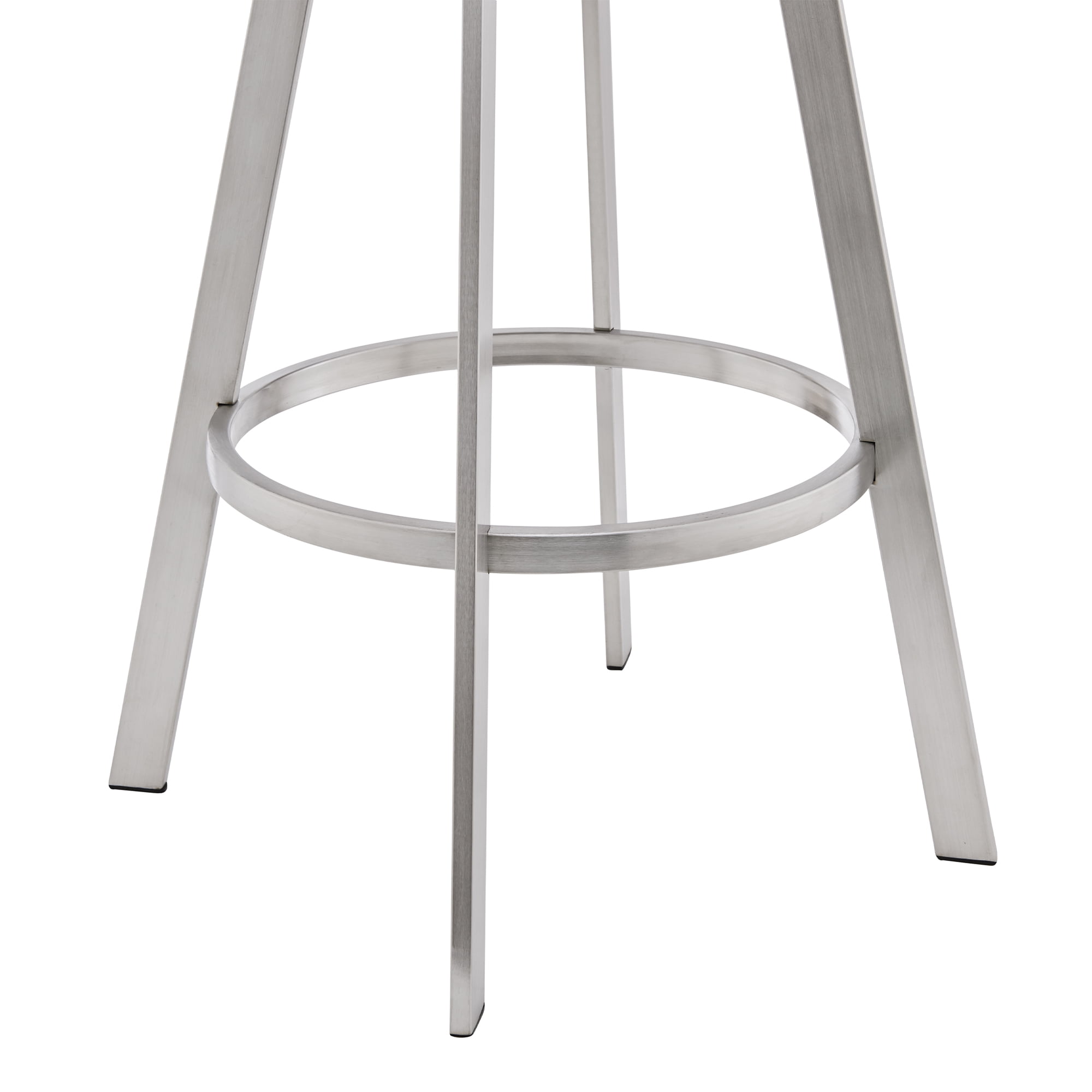 Chelsea 29" Gray Faux Leather and Brushed Stainless Steel Swivel Bar Stool