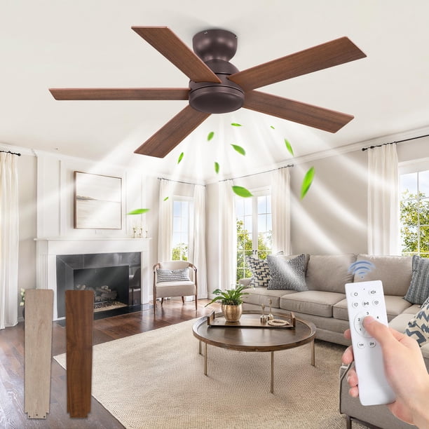 Ventilador de Techo Fanbulous de 42 pulgadas Perfil Bajo con Control Remoto Marrón