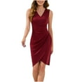 thumbnail image 2 of UPPADA Womens Cocktail Dress Long Sleeve Wedding Guest Dress Side Slit Cute Gown Formal Swing Dress High Waist Party Prom Gown Cocktail Dress, 2 of 8