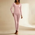 thumbnail image 2 of purcolt Womens Plus Size Long Johns Thermal Underwear Long Sleeve Fleece Lined Tops and Leggings Warm Winter Pajama Set, 2 of 9