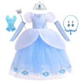 thumbnail image 1 of Vestido de princesa de Disney, disfraz de Cenicienta, disfraz de fiesta de cumpleaños, Vestidios, ropa para niñas, vestidos de noche de Carnaval 7-8T (etiqueta 140) Gao Jinjia LED, 1 of 2