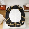 thumbnail image 2 of jejeloiu 3D Geometric Bed Sheets,Modern Geometric Art King Sheets,Gold Black Sheet Set,Lightweight Room Decorative,4 Pieces, 2 of 7