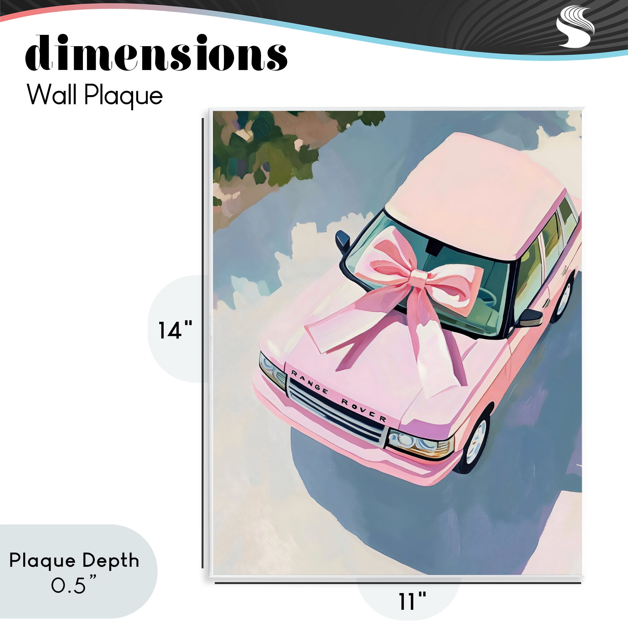 Stupell Industries Pink Luxury Rover with Ribbon Wall Plaque Art, design by The Prints Vibe