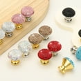 thumbnail image 5 of Uxcell Drawer Knobs,2Pcs 1.1 Inch (28mm)Diameter Bling Diamond Decoration Cabinet Knob, Round Rhinestones Pull Handle with Screws for Home, Office, Kitchen (Gold Base + Pink Diamond), 5 of 6