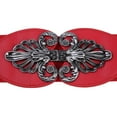 thumbnail image 2 of Premium Interlocking Floral Buckle Wide Elastic Stretch Waist Belt Waistband, 2 of 3
