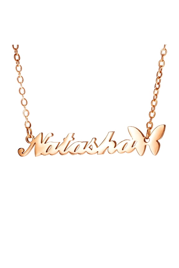 Custom Stainless Steel Butterfly Pendant Necklace Gold Chain Personalized Name Necklaces Choker Jewelry Necklaces for Women