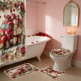 thumbnail image 5 of Lunxisen 2 Pcs Valentines Shower Curtain Sets for Bathroom Decor Cute Bathroom Accessories Knot Aesthetic Shower Curtain Sets with Towels Carpet Bath Mat Toilet Rugs, 5 of 9