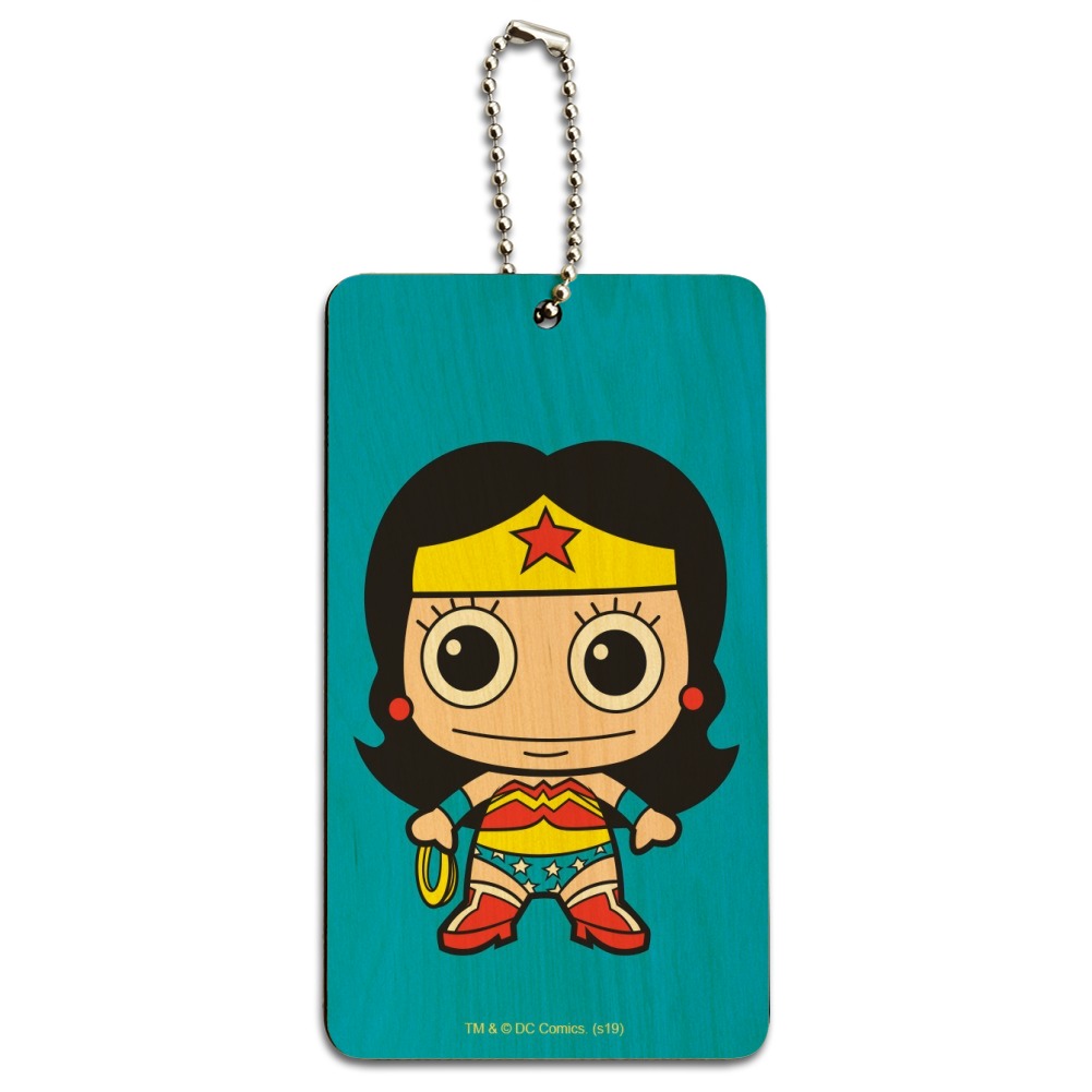 Wonder Woman Cute Chibi Wood Luggage Card Suitcase CarryOn ID Tag