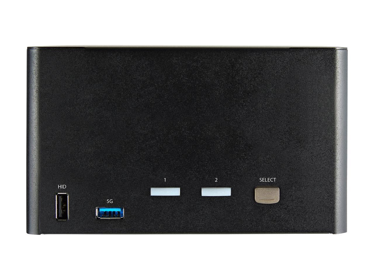 StarTech.com 2 Port Quad Monitor DisplayPort KVM Switch 4K 60Hz UHD HDR, DP 1.2 KVM Switch, 2 Port USB 3.0 Hub, 4x USB HID, Audio, Hotkey
