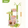 thumbnail image 2 of Flower Cat Tree with Large Metal Frame Hammock [.”=cm] Pink Cat Tower with Sisal Scratching Posts for Small Indoor Cats Cat Condo with Pink Top Perch for Kittens Fluffy Ball Pink, 2 of 6