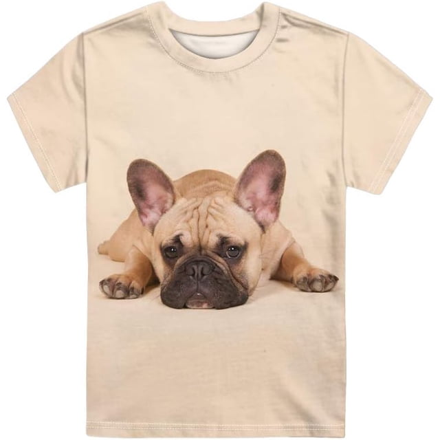 T-Shirt Respirant à Manches Courtes Tee Top Graphique Col Rond pour 3-16 Ans