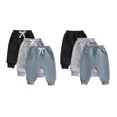 thumbnail image 4 of Okbabeha 3 Pack Baby Boy Pants Toddler Sweatpants Athletic Solid Color Elastic Waist Joggers Leggings, 4 of 7