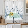 thumbnail image 6 of Blue Spring Floral Swag Curtains for Kitchen/Bedroom/Living Room, Watercolor Elegant Pastoral Flowers Scalloped Curtains 63 Inch Long, Window Swag Topper Curtains Valances 2 Panels Set 36"x63", 6 of 8