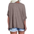 thumbnail image 3 of Summer Short Sleeved Women V-Neck Casual Solid Tee Shirt, 3 of 5
