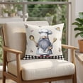 thumbnail image 4 of 26x26 Pillow Covers Set of 2, Black White Vintage Gnomes Square Throw Pillow Covers for Couch/Sofa/Living Room, Checkered Retro Art Rustic Decorative Soft Pillowcases for Couch Throw Pillows, 4 of 9