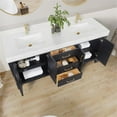 thumbnail image 6 of Leon 72" Double Bathroom Vanity in Fir Wood Black w/Lightning White top&Mirror, 6 of 18
