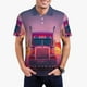 thumbnail image 1 of Balery Sunset Truck Highway Camisa Polo de Hombre con Estampado, de Manga Corta y Tejido Medio, Camisa Tipo Golf Polo-4X-Large, 1 of 6