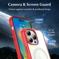 thumbnail image 3 of Htwon Étui pour iPhone 14 Pro/ 13 Pro 6.1 Pouces Hybride Premium Étui Protectrice Transparente Compatible avec Mag Safe, Rouge, 3 of 11