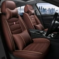 thumbnail image 1 of Maidao Car Seat Covers Leather Full Set for Mercedes-Benz for B200 2009-Present 5 Seats Compatible Airbag Water Resistant Front Rear Cushion Protector with Pillow Coffee, 1 of 7