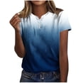 thumbnail image 2 of LOVZFMLL Hauts d'Été pour Femmes Mode Décontractée Chemises Imprimées Manches Courtes Tee Ample Blouse Col en V, 2 of 5