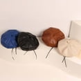 thumbnail image 4 of Enfants Béret Couleur Unie Réglable Garçons Filles Vintage Simili Cuir Bonnet pour Porter Tous les Jours, 4 of 10