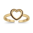 thumbnail image 2 of 7mm Heart Toe Band Ring 925 Sterling Silver Thin Adjustable Stylish Rings For Women, 2 of 5
