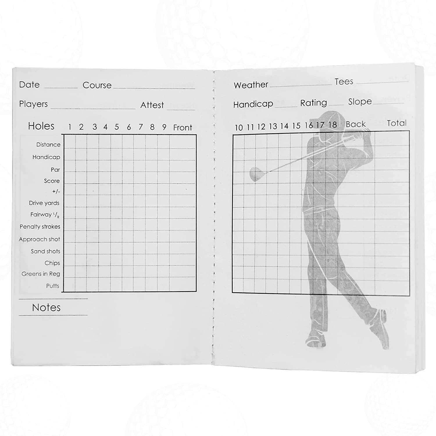blank golf scorecard template