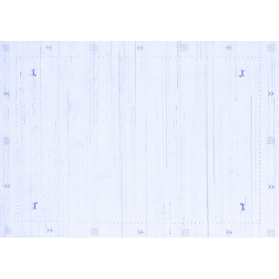 Ahgly Company Indoor Rectangle Solid Blue Modern Area Rugs, 2' x 5'