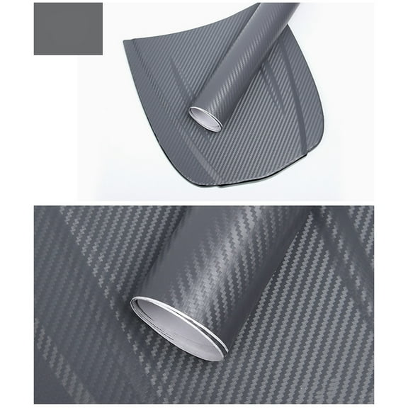 Premium Dark Gray Car Exterior Decor & Protection Film, 1.52m x 30cm, Thickened Design 3D Carbon Fiber Wrap