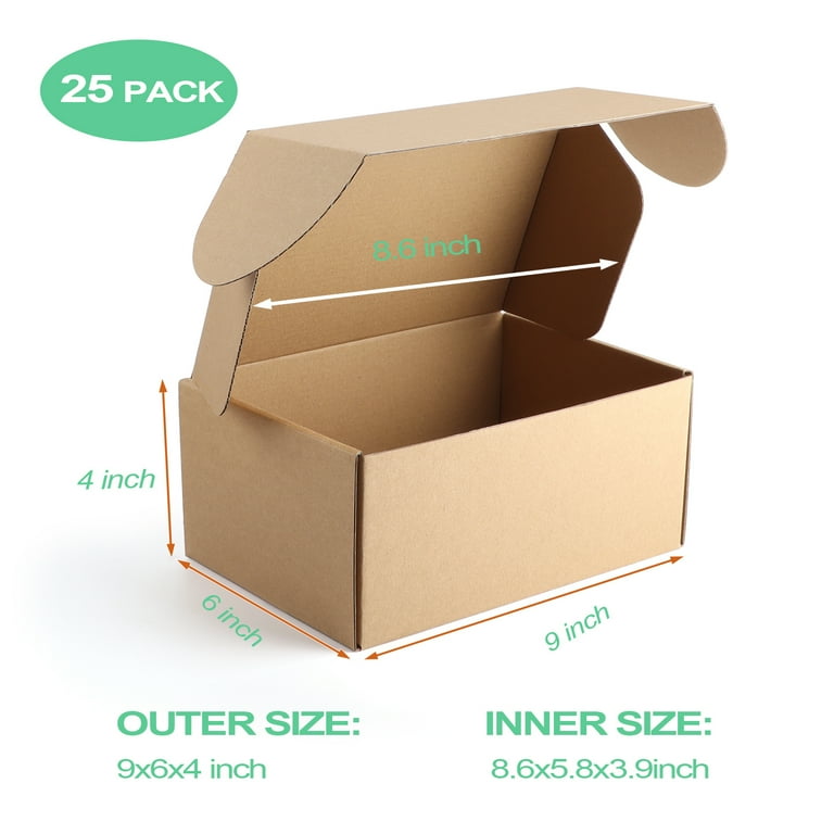  Shipping Boxes Mailers 8x6x4 inches Corrugated Cardboard Small  Packing Kraft Moving Mailing Box, Pack of 25 : Office Products