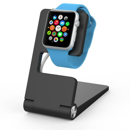 Aluminum Work Stand - Tech Elements EW-AWST2-BK Foldable Aluminum Charging Stand for Apple Watch - Black