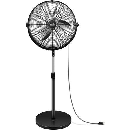 

Electronn Simple Deluxe 20 Inch Pedestal Standing Fan High Velocity Heavy Duty Metal For Industrial Commercial Residential Greenhouse Use Black