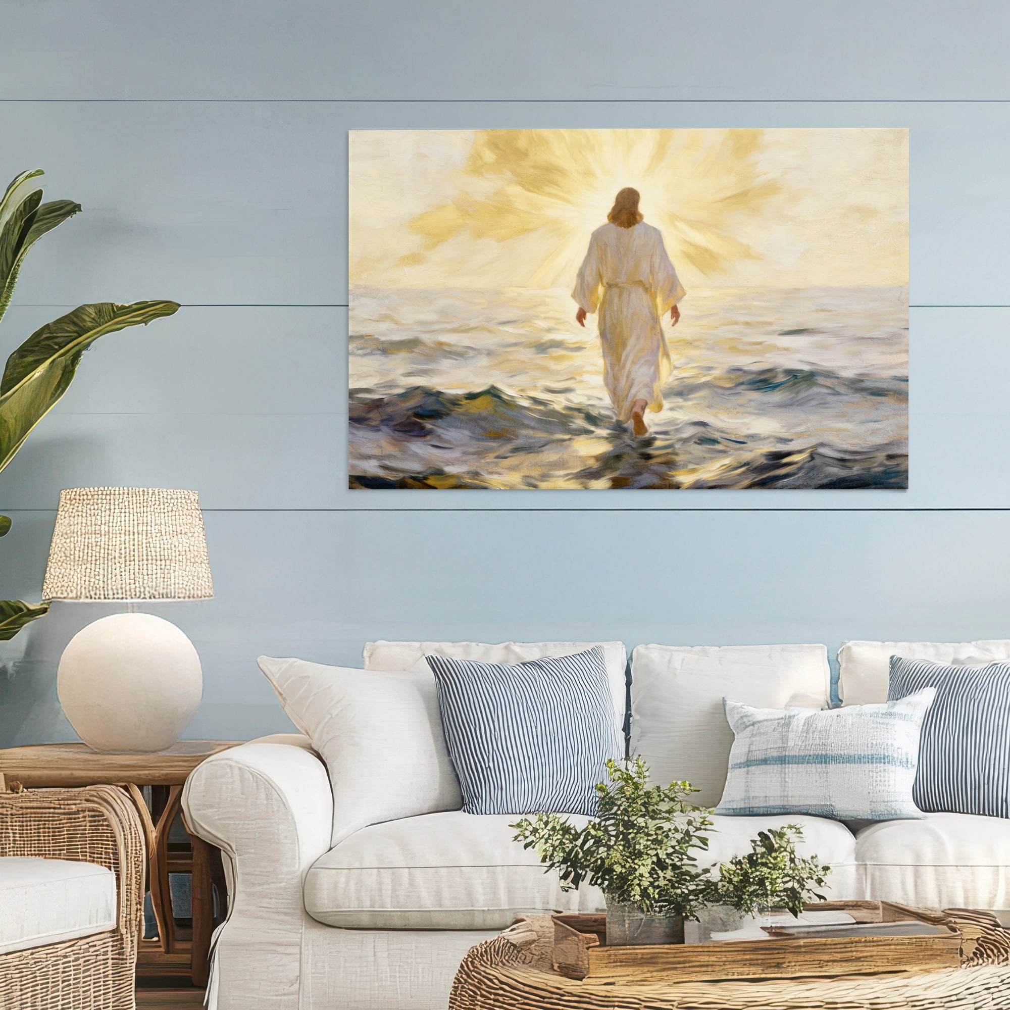 Stupell Industries Golden Walk Spiritual Figure Canvas Wall Art, design by Kim Allen