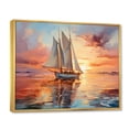 thumbnail image 2 of Designart "Dreaming Along the Coastal Sailboat I" Sailing Boat Floater Framed Wall Decor, 2 of 7