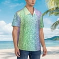 thumbnail image 5 of Daiia Beautiful Glitter Hawaiian Shirt for Men Gentle Cotton Regular Short Sleeve Casual-3X-Large, 5 of 9