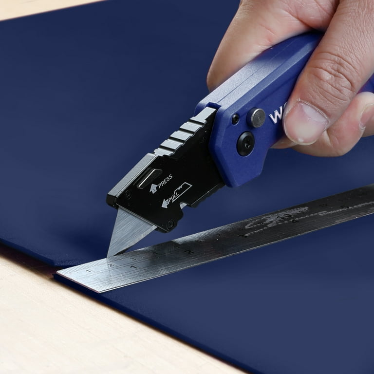 WORKPRO Folding Utility Knife Wood Handle Heavy Duty Cutter