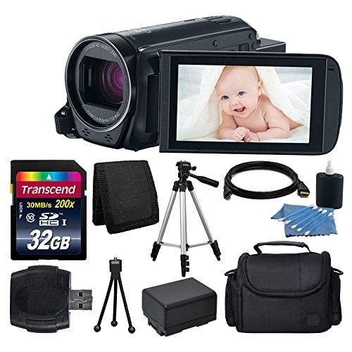 Canon Vixia Hf R700 Full Hd Camcorder Black Transcend 32gb Sdhc Memory Card Camera