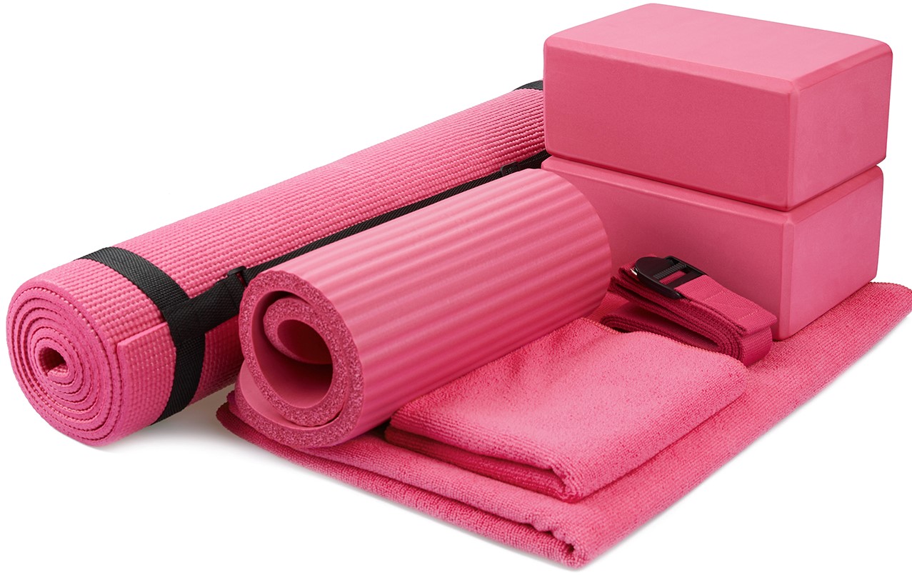 BalanceFrom GoYoga 7Piece Set Include 1/4" Thick Yoga Mat with