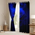 thumbnail image 3 of Feelyou Blue Rose Flower Blackout Curtains Set of 2 (52x84 Each), Romantic Valentines Day Window Curtains, Teens Adult Women Men Curtains and Drapes, Blackout Curtains Room Decor, 3 of 6