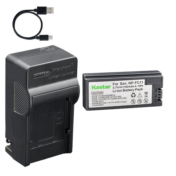 Kastar 1-Pack Battery and AC & USB-C Charger, Compatible with Sony NP-FC10 NP-FC11 BC-VC10 for Cyber-shot DSC-F77 FX77 P8 P10 P12 V1 Digital Cameras
