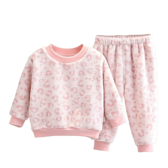 Coerni Toddler Girls Cute Fuzzy Fleece Outfits 2 Piece Cozy Pullover Sweatshirt  Jogger Pants Winter Warm Sweatsuit Thermal Set