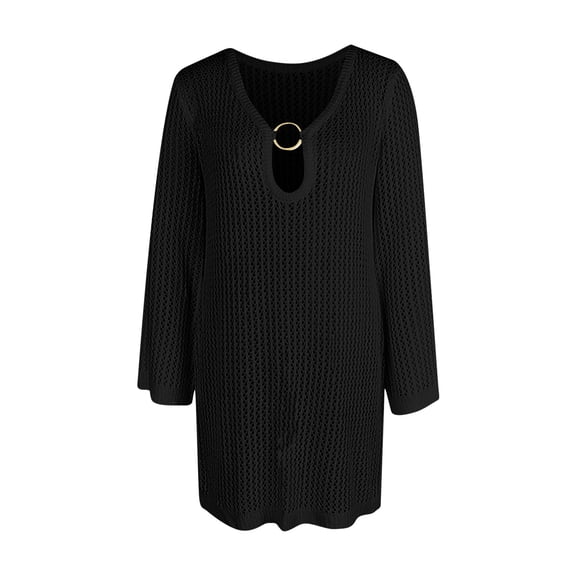 qolati Women Swimsuit Crochet Coverups Summer Knit Swimwear Mesh Bathing Suit Hollow Out Beach Dress 2025 Vacation Outfits