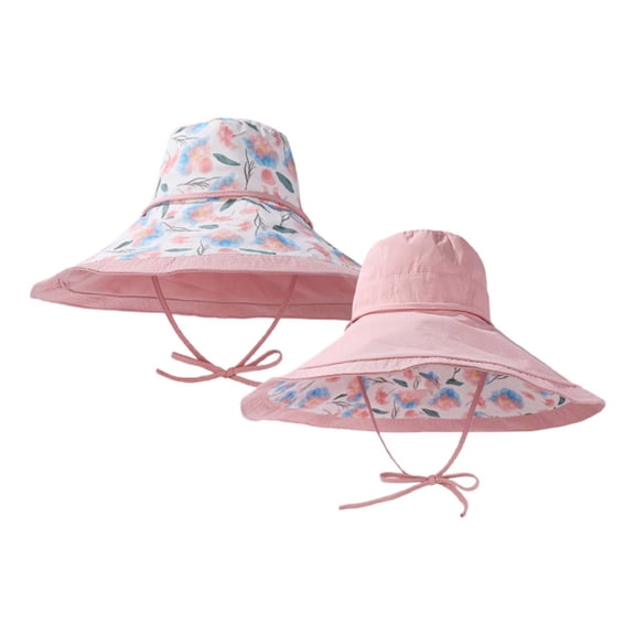 Bibifish Womens Reversible Floral Bucket Hat Double-Sided Print & Adjustable Drawstring Hat Lightweight Fabric Foldable Casual Daily Workout & Travel Sun Protection Hat