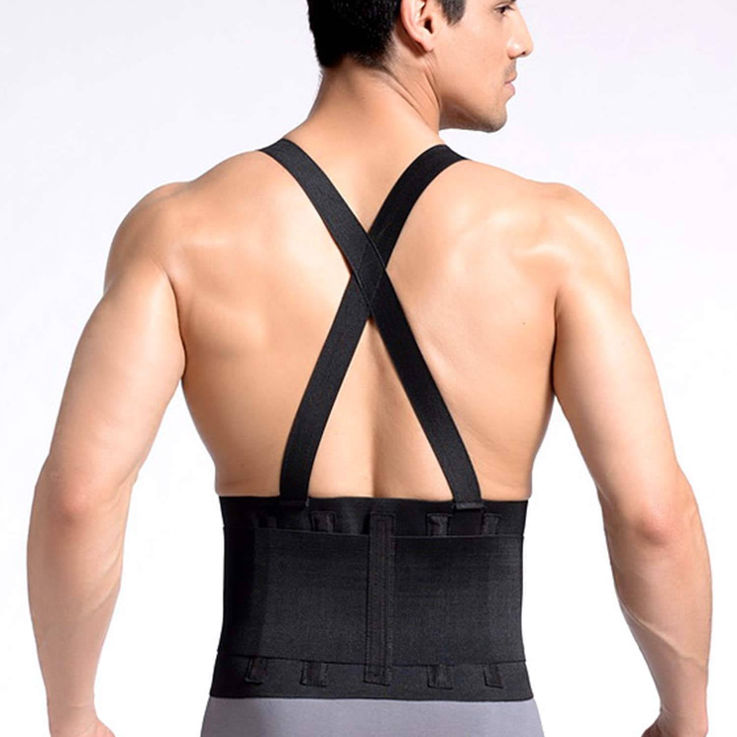 iMucci Industrial Back Support for Men and Women, Lower Back Brace with Attached Suspenders for Work, Lifting, Stabilizing Lumbar Support Belt