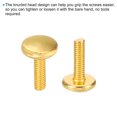thumbnail image 4 of Uxcell M4x13mm Thumb Screws Knurled Head Shoulder Flat Tip Bolts Knobs Hand Grip Screws Fasteners Gold 20 Pack, 4 of 5