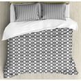 thumbnail image 1 of Black and White Duvet Cover Set Queen Size, Grid Style Lines Monochrome Interlace Squares Modern Digital Art Pattern, Decorative 3 Piece Bedding Set with 2 Pillow Shams, Black White, by Ambesonne, 1 of 3