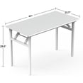 thumbnail image 2 of Folding Desk Table for Small and Large Spaces, Collapsible Computer Desk for Office, Bedroom, and Study - 47” Space-Saving Portable, Foldable Study Table - White Desk, White Frame, 2 of 3
