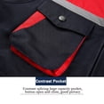 thumbnail image 3 of TOPTIE Reflective Working Vest with 4 Pockets Color Block Zipper Front High Visibility with Reflective Strips-Black-S, 3 of 6